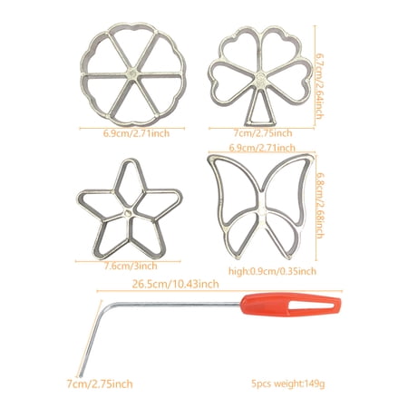 5-Piece Cast Iron Rosette Cookie Maker Set - Versatile Molds with Handle for Easy Use - Perfect for Festive Baking & Family