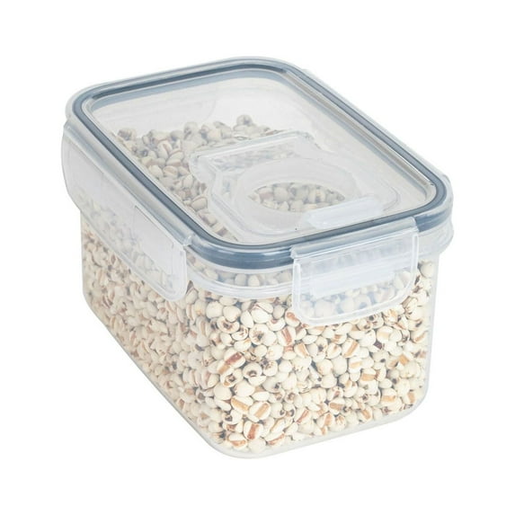1 PCS Clear Plastic Airtight Food Storage Containers Set Kitchen Canisters with Locking Lids Stackable for Flour,,Rice & Dry Goods Proof & Space Saving