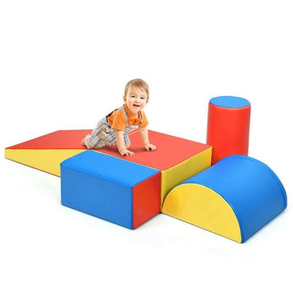 5 Piece Climb and Crawl Foam Activity Play Set,Safe Active Climbing,Lightweight Interactive Set