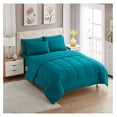 thumbnail image 1 of 5 Piece Comforter Set Bag Solid Color All Season Soft Down Alternative Blanket & Luxurious Microfiber Bed Sheets, Teal,, 1 of 7