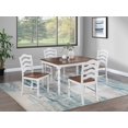thumbnail image 1 of White 5-Pcs Dining Set Dining Table Chairs Unique Legs Natural wood Grain Look Top Kitchen Table, 1 of 8