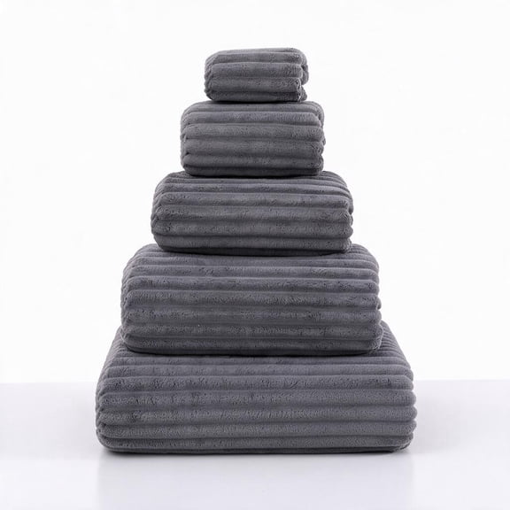 5 Piece Coral Fleece Bath Towel Set, Extra Large & Thick, Lint-Resistant, for Shower Wrapping and Full-Body Drying for Home, Gym & Spa