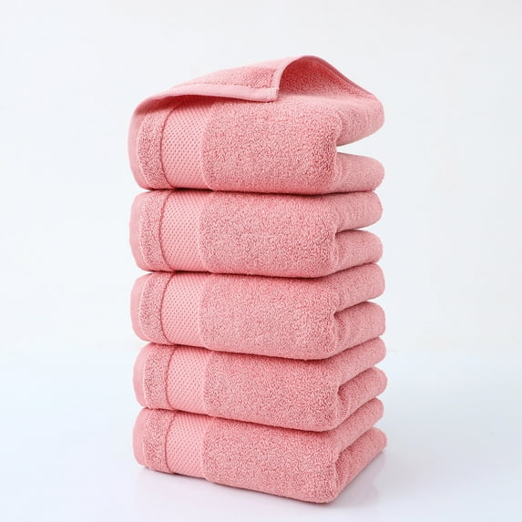 5-Piece Cotton Bath Towel Set, Soft Absorbent Blue Bathroom Towels, 29.1x12.9 in, Thick Household Washcloths for Spa and Dorm Use