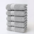 thumbnail image 1 of 5-Piece Cotton Bath Towel Set | Ultra Soft & Absorbent | 27.9x13.77 Inches | Blue/Green/Gray | Spa & Home Use | Face & Body Towels, 1 of 6