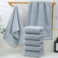 thumbnail image 1 of 5-Piece Cotton Towel Set | Soft & Absorbent Bath Towels | 30.7"x13" | White, Blue, Gray, Beige | Hotel & Home Use | Quick-Drying & Durable, 1 of 6