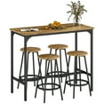 thumbnail image 1 of 5-Piece Counter Height Bar Table and Chairs Set, Bar Table with Stools, Kitchen Table 4 Chairs, Rustic Brown, 1 of 6