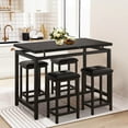 thumbnail image 1 of 5 Piece Counter Height Dining Set, Industrial Dining Room Table Sets, Rectangle Pub Table Set with 4 Stools, Breakfast Nook Table Set, 47.2'' L X 23.62'' W X 36.42'' H, TE197, 1 of 10