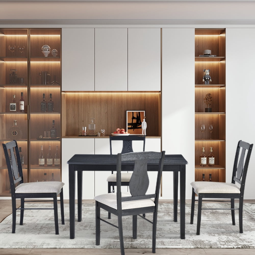 5 Piece Dining Table Set, Atumon Dining Room Set with 1 Rectangle Table ...