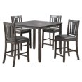thumbnail image 1 of 5 Piece Counter Height Dinning Table Set with 4 Chairs Padded Seats Gray, 1 of 5