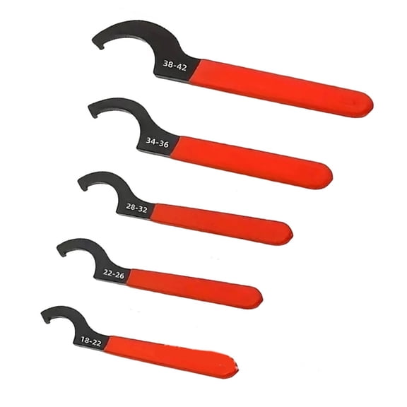 5 Piece Crescents Spanner Set Featuring Slip Resistant Rubber Handle For Water Meter Cover And Round Nut