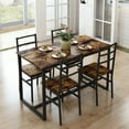 thumbnail image 1 of 5-Piece Dining Room Table Set, Compact Wooden Kitchen Table and 4 Chairs with Metal Legs Dinette Sets, Industrial Style Kitchen Table and Chairs for Dining Room & Small Space, 1 of 8