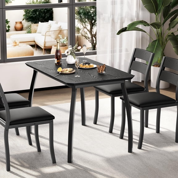 5 Piece Dining Room Table Set,Dining Table Set for 4,Kitchen Table and Chair Set,Space-Saving Dining Room Furniture for Small Spaces,Apartment,Studio,Breakfast Nooks