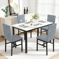 Best Choice 5-Piece Kitchen Dining Set w/ Glass Table, 4 Faux Leather ...