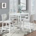 thumbnail image 1 of UHOMEPRO 5 Piece Dining Room Set, Rectangle Counter Height Dining Table with 4 Upholstered Chairs and Crystal Decoration for Bar Dining Room Nook, Modern Kitchen Table Set for 4 Persons, White, 1 of 11