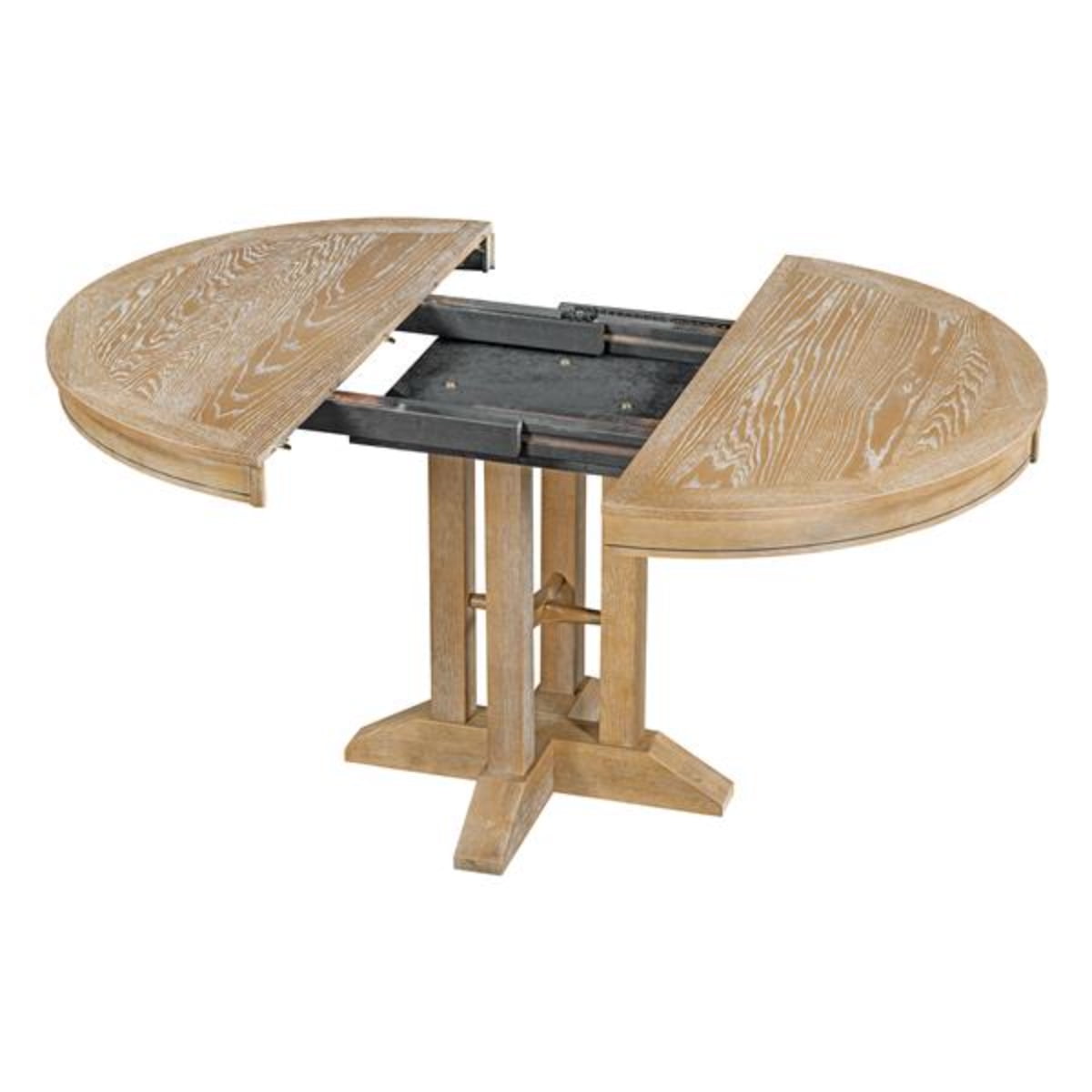 5Piece Dining Set Extendable Round Table and 4 Upholstered Chairs