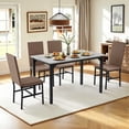 thumbnail image 1 of 5 Piece Dining Set, Modern Dining Table and Chairs Set for 4, Kitchen Counter Height Dining Table Set with 4 Upholstered Chairs, for Small Space, Breakfast Nook, D9265, 1 of 8