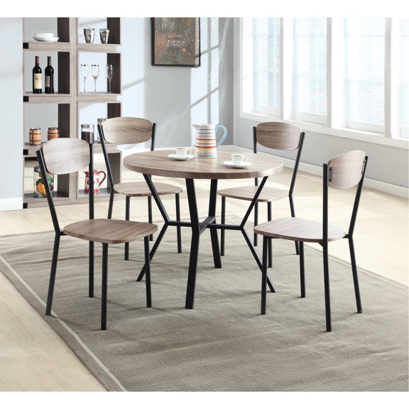 5 - Piece Dining Set with Round Table, Wood Material | For Enjoyable Dining at Home