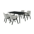 thumbnail image 1 of 5 Piece Dining Set with Track Arm Chairs, Black and Gray- Saltoro Sherpi, 1 of 5