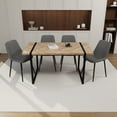 thumbnail image 1 of 5-Piece Dining Table with Chairs, 4 Chair Dining Table Set, Modern Suede Dinner Chairs with Rectangular Dining Table Metal Base, Wood Talbe+Gray Chair, 1 of 7