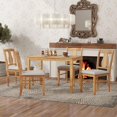 thumbnail image 1 of 5 Piece Dining Table Set for 4, Modern Table and Chairs Set, Home Kitchen Breakfast Table Set with 4 Cushioned Chairs, Wood Dining Room Table Set for Small Spaces, Natural, D6749, 1 of 10