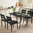 thumbnail image 1 of 5 Piece Dining Table Set for 4, Modern Kitchen Table with Upholstered Chairs for Dining Room, Wood and Metal Frame Table Set for Small Spaces, Restaurant, Black, 1 of 8