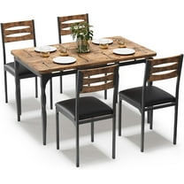 5 Piece Dining Table Set, Dining Table and Chairs Set for 4, Kitchen Table Set for Dining Room Kitchen Apartment, Brown