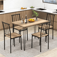5Piece Dining Table Set MidCentury Kitchen Table Set for 4 Wooden
