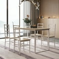thumbnail image 1 of 5 Piece Dining Table Set, Modern Rustic Table and Chairs Set for 4, Home Kitchen Breakfast Table Set, Dinette Table Set with 4 Chairs, Wooden Tabletop and Steel Frame, D6119, 1 of 12