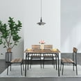 thumbnail image 1 of 5 Piece Dining Table Set, Small Dining Room Table Set with Upholstered Chairs & Wood Tabletop, Industrial Kitchen Table and Chair Set for Small Spaces, Breakfast, Dining, Gray, 1 of 8