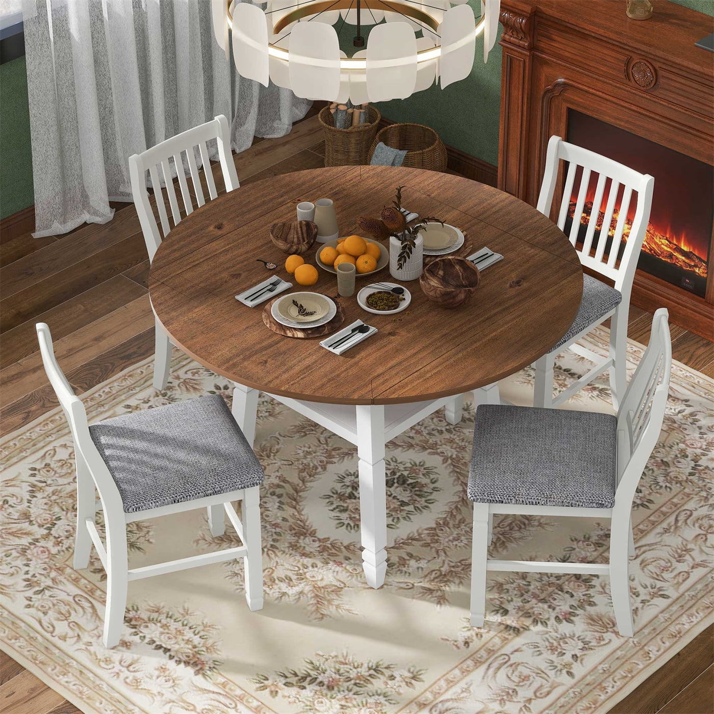 Piece Dining Table Set, Wood Counter Height Dining Set in