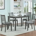 thumbnail image 1 of 5-Piece Dining Table Set for 4, Kitchen Dining Table with 4 Soft Cushioned Solid Wood Chairs, Ideal for Home or Restaurant Use.(Grey_Medium), 1 of 8