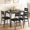 thumbnail image 1 of 5-Piece Dining Table Set for 4, Small Square Table with 4 Upholstered Chairs, Space-Saving Dinette Set for Apartment, Kitchen, or Home Office, 1 of 9