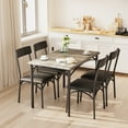 thumbnail image 1 of 5-Piece Dining Table Set for 4, Wood Rectangular Kitchen Table with 4 Upholstered Chairs for Kitchen Room and Small Spaces, Gray, 1 of 9