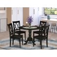 thumbnail image 1 of 5 Piece Dining Table Set for 4 with Round Kitchen Table and 4 Chairs, Black, 1 of 14