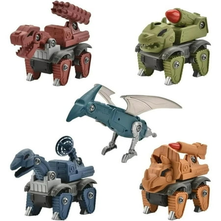 5-Piece Dinosaur Take-Apart Playset, Buildable Dinosaur Model Kit with Tools for Creative Assembly Christmas game toy