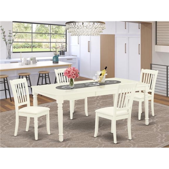 5 Piece Dover Dining Set - Linen White