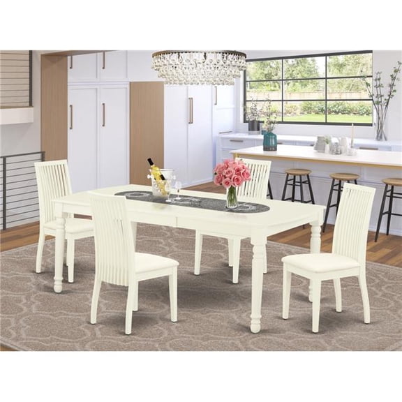 5 Piece Dover Dining Set - Linen White