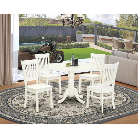 5 Piece Dublin Dinette Room Set - Linen White
