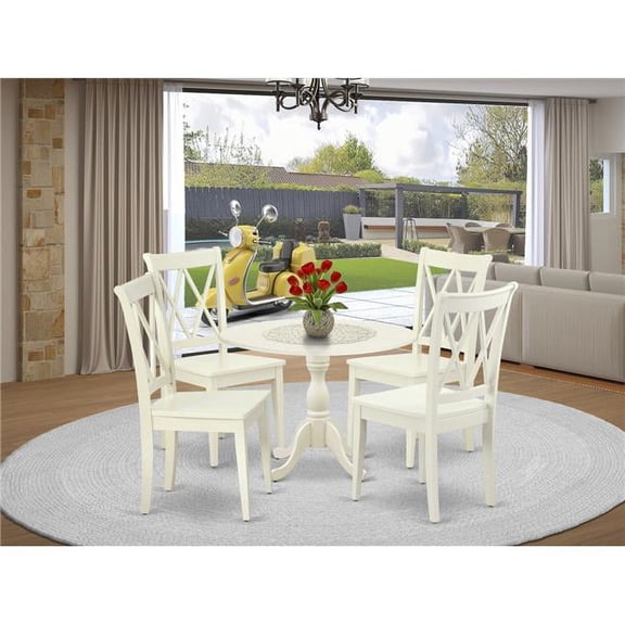 5 Piece Dublin Dinette Set - Linen White
