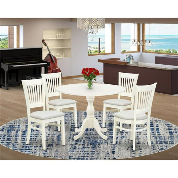 5 Piece Dublin Dining Room Table Set - Linen White