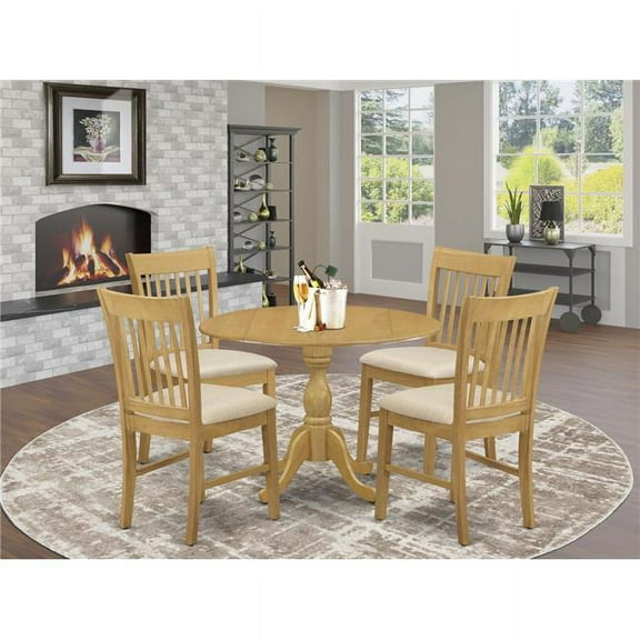 5 Piece Dublin Dining Room Table Set - Oak