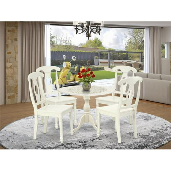 5 Piece Dublin Dining Set - Linen White