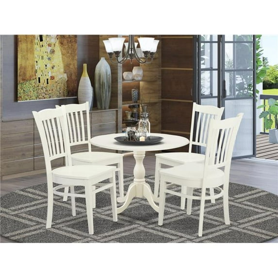 5 Piece Dublin Dining Table Set - Linen White