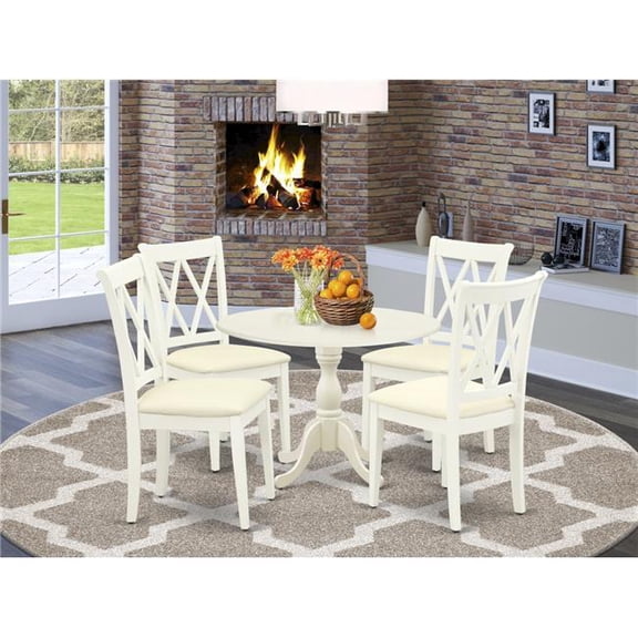 5 Piece Dublin Dinning Room Table Set - Linen White