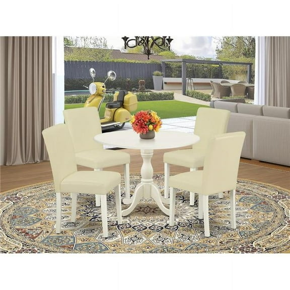 5 Piece Dublin Dinning Room Table Set - Linen White