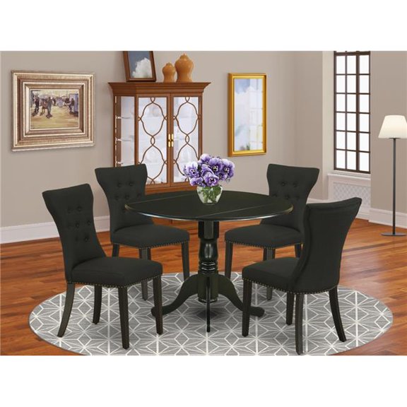 5 Piece Dublin Round Dinette Set - Black