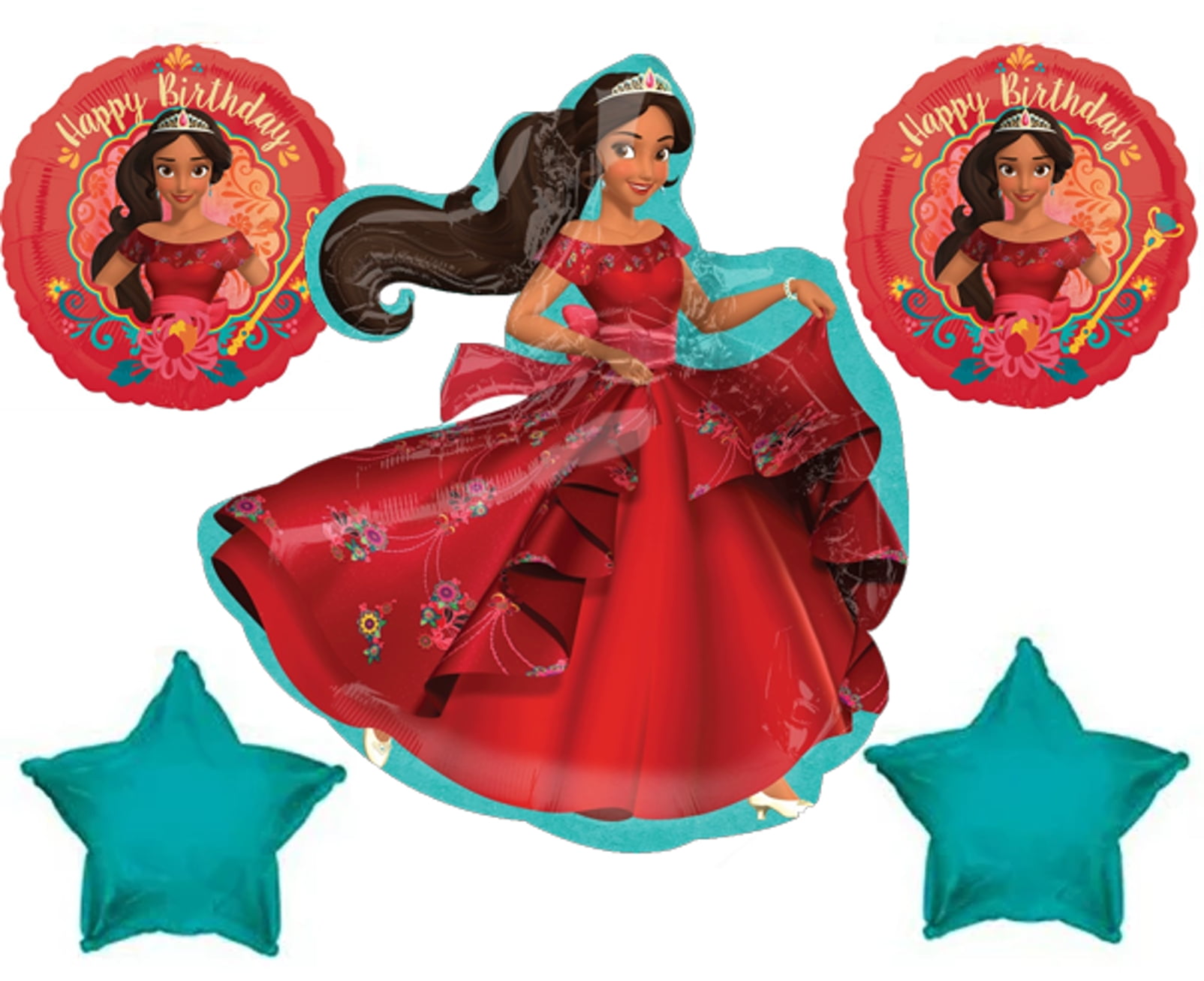 princess polly baby blue dress 5 Piece ELENA OF AVALOR Turquoise Happy Birthday Party Balloons Decoration  Supplies Disney Show