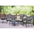 thumbnail image 1 of 5-Piece Espresso Brown Outdoor Furniture Patio Conversation Set - Tan Cushions, 1 of 11
