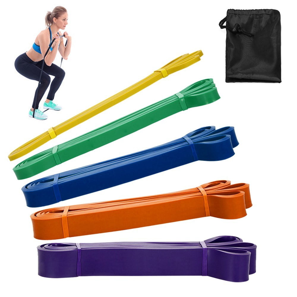 5 Piece Exercise Set with Handles Door Anchor and Carabiners
