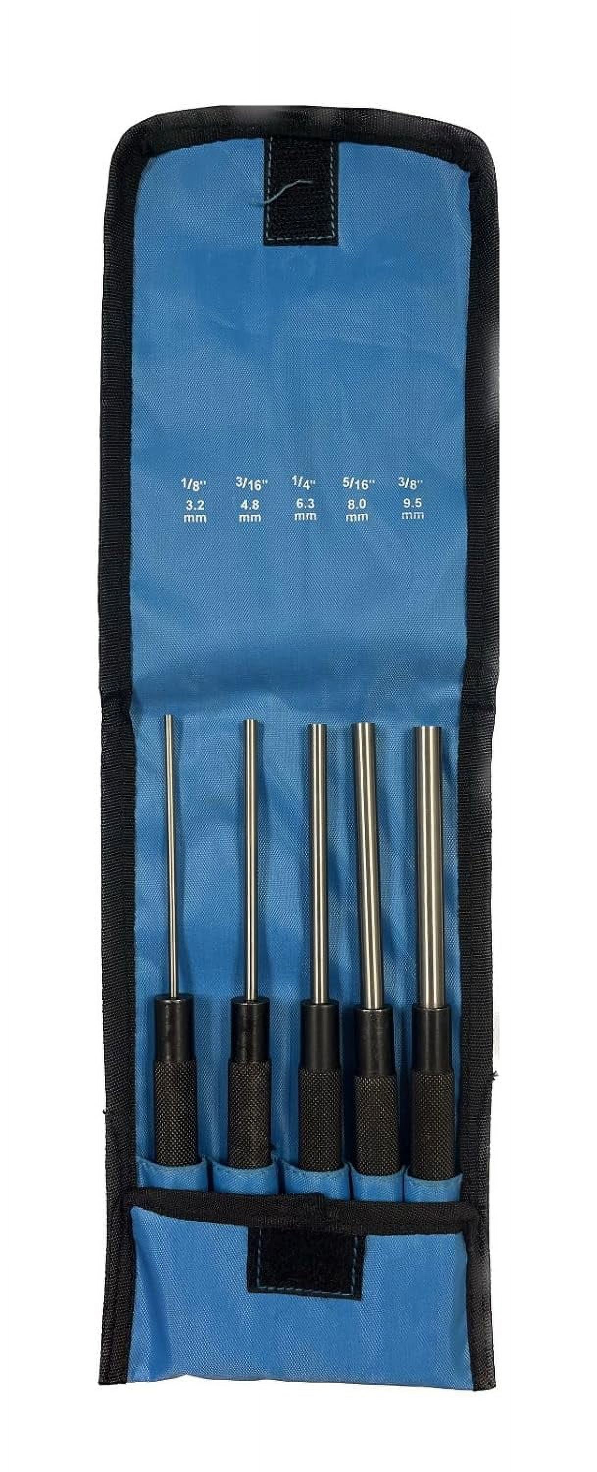 5 Piece ExtraLong Drive Pin Punch Set With Black Nitrate Finish, , 8